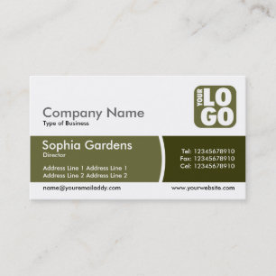 Arc Divided Band - Dark Olive - Logo Business Card