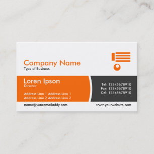 Arc Divided Band - Orange and Dark Grey Business Card