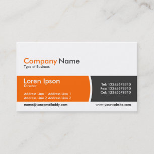 Arc Divided Band - Orange and Dark Grey Business Card