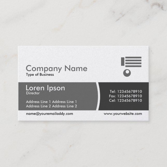 Arc Divided Band - Shades of Grey - Gold Business Card (Front)