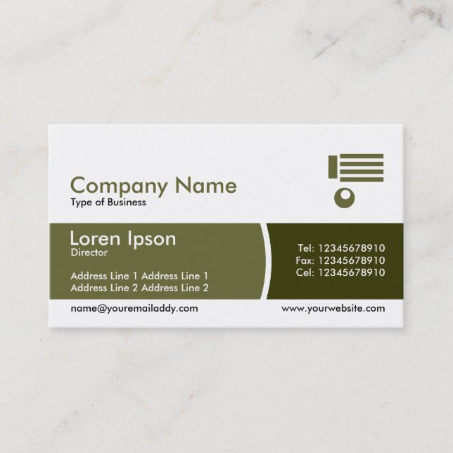 Arc Divided Band - Shades of Khaki Business Card (Front)