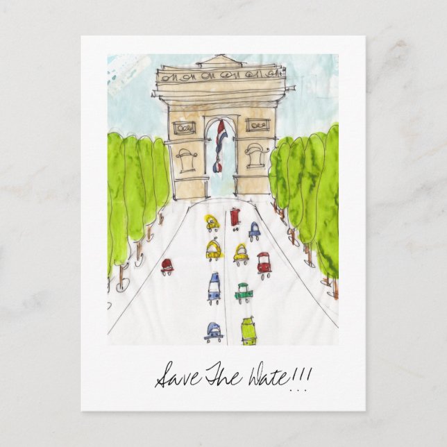 arc d'triomphe, Save The Date!!! Announcement Postcard (Front)
