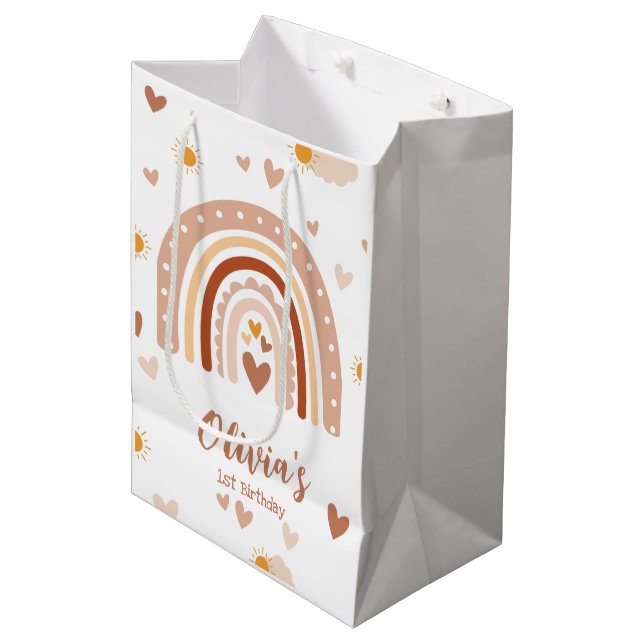 Arc en ciel Boheme - 1 year Anniversary Girl Medium Gift Bag (Front Angled)