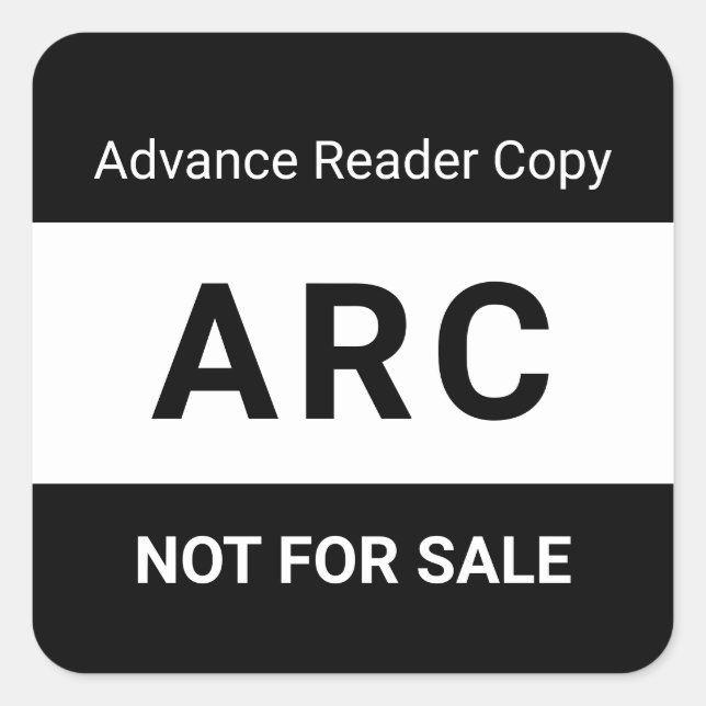 ARC Not for Sale Advance Reader Copy Book Author Square Sticker (Front)