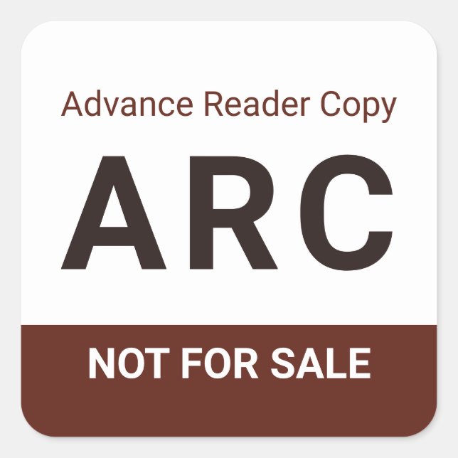 ARC Not for Sale Advance Reader Copy Book Author Square Sticker (Front)