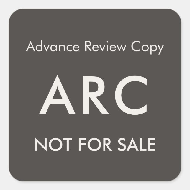 ARC Not for Sale Advance Review Copy Book Label (Front)