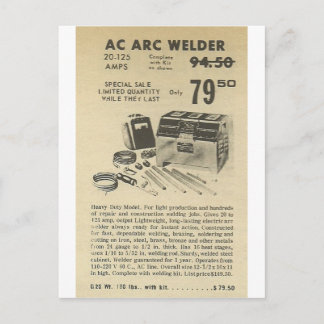 arc welder ad postcard