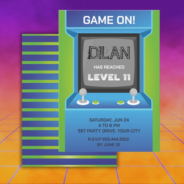 Arcade birthday, gamer birthday invitation (Creator Uploaded)