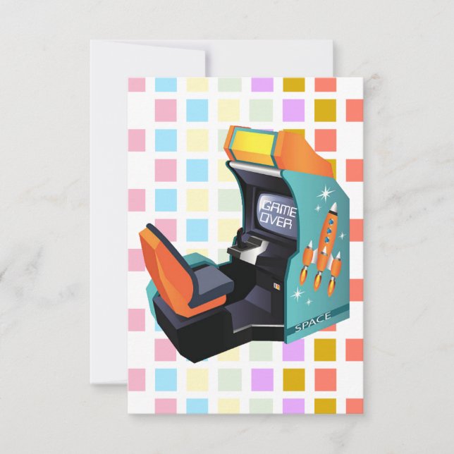 Arcade Game Fillable Thank You Card (Front)