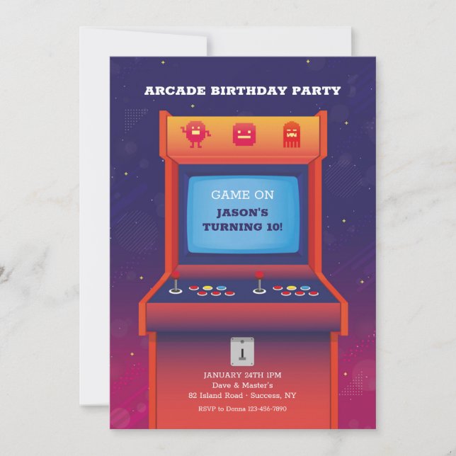 Arcade Game Invitation (Front)