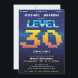 Arcade Game Retro 80s Funny 30th Birthday  Invitation<br><div class="desc">Arcade Game Retro 80s Funny 30th Birthday Invitation. Get ready to level up and celebrate a milestone birthday with our electrifying invitation design inspired by the iconic 80s retro game screens. Bursting with vibrant colours and nostalgic graphics, this invitation design brings the excitement and fun of gaming right to your...</div>