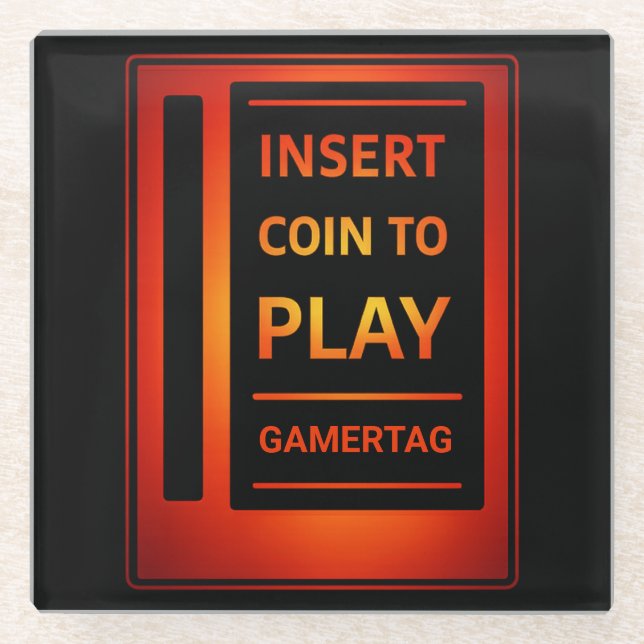 Arcade “Insert Coin to Play” Custom Name Coaster (Front)