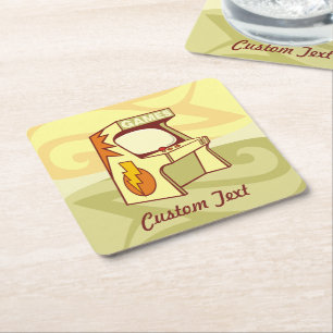 Arcade machine square paper coaster