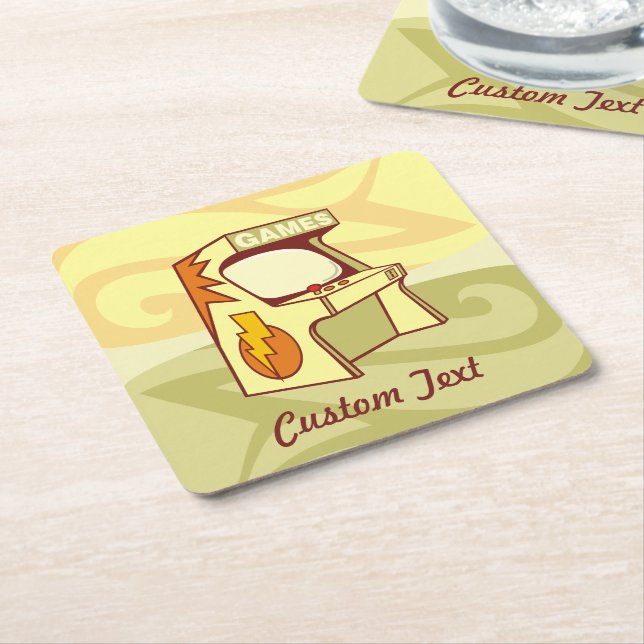 Arcade machine square paper coaster (Angled)