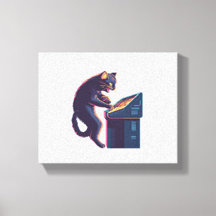 Arcade Meowster – Nostalgic Gamer Cat Canvas Print