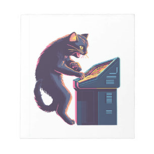 Arcade Meowster � Nostalgic Gamer Cat Notepad