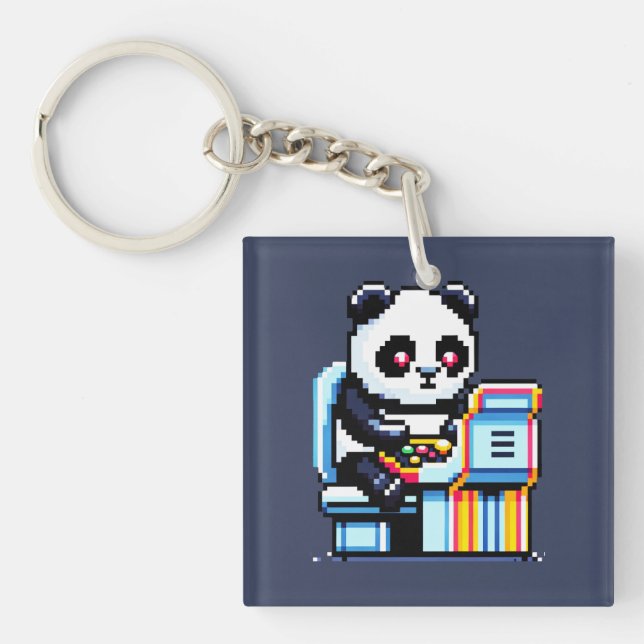 Arcade Panda Gamer Key Ring (Front)