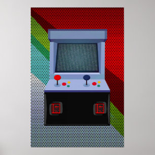 Arcade Video Game Joystick Colourful Cool Wall Art
