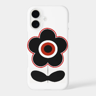 Arcades Retro Black Red Flower Power Phone Case