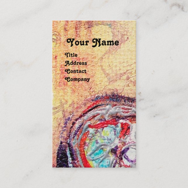 ARCADIA , Red Blue Yellow Silver Abstract Business Card (Front)