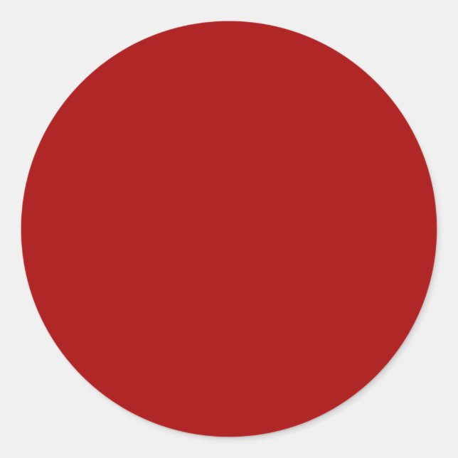 Arcadia red solid colour classic round sticker (Front)