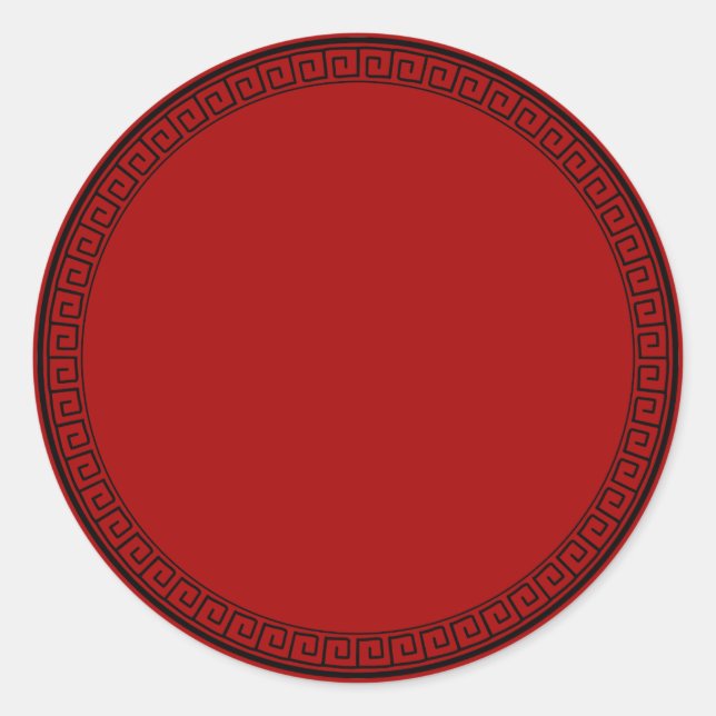 Arcadia red with black circle frame classic round sticker (Front)