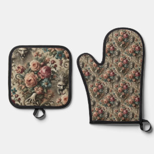 🩸 Arcane Altars – Gothic Victorian Oven Mitt & Pot Holder Set
