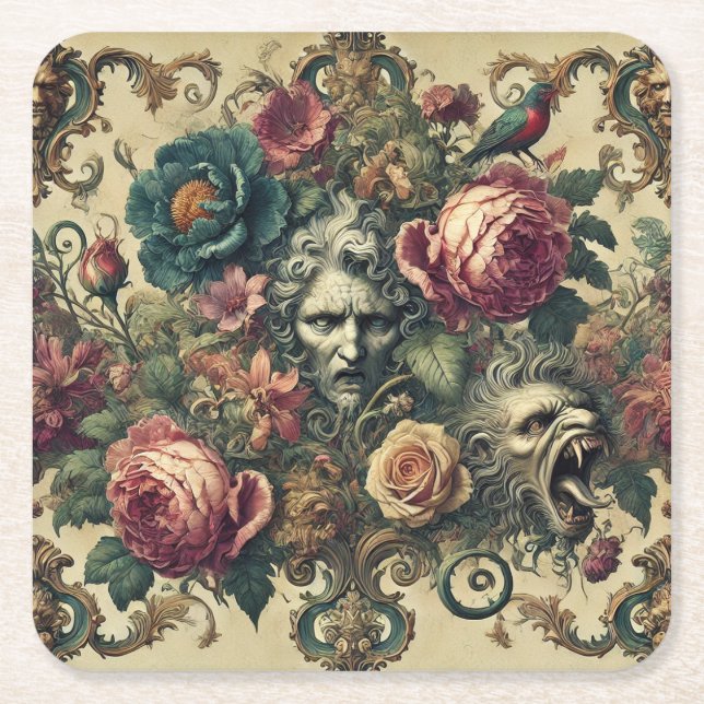 Arcane Atelier – Gothic Baroque  Square Paper Coaster (Front)
