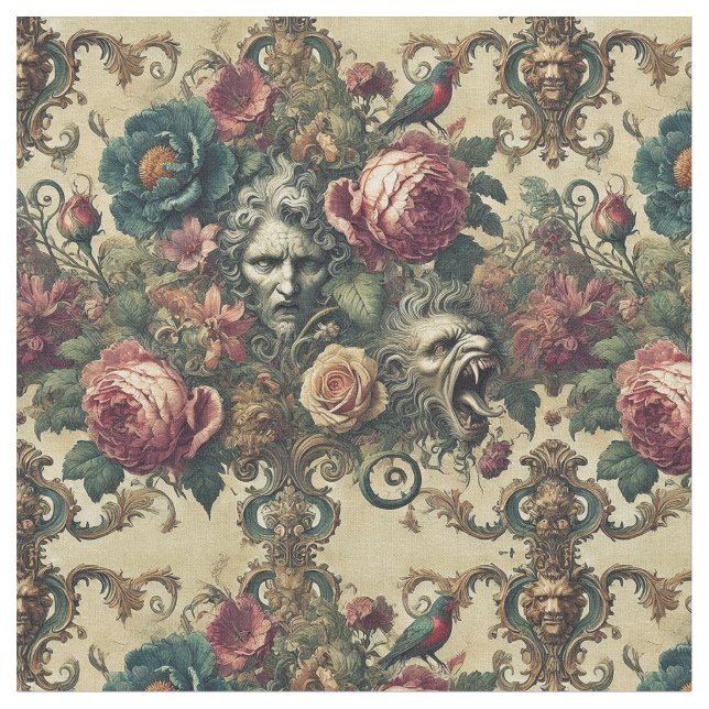 Arcane Atelier – Gothic Victorian Classic Tile Fabric (Close Up)