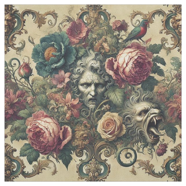 Arcane Atelier – Gothic Victorian Statement Tile Fabric (Swatch)