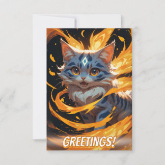 Arcane Ember: The Flamebound Kitten Familiar Card