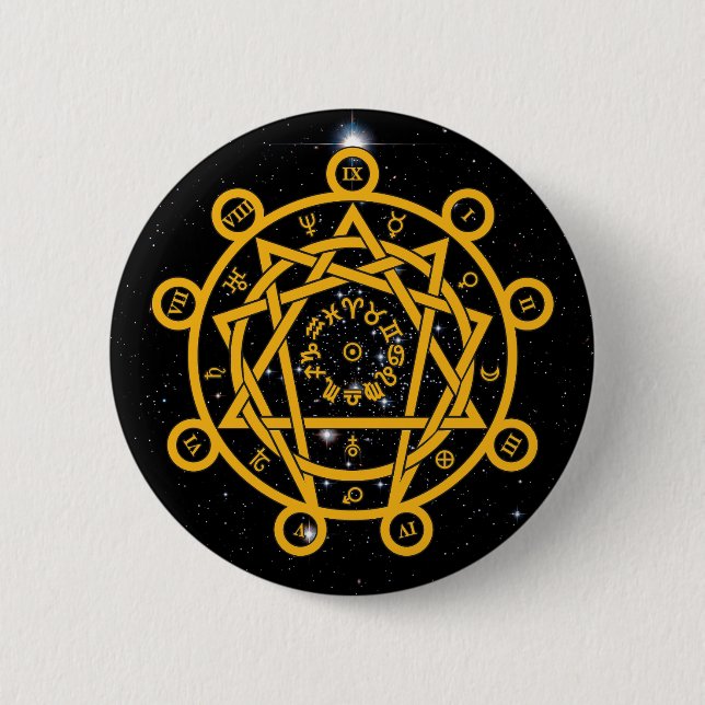 Arcane Enneagram 6 Cm Round Badge (Front)