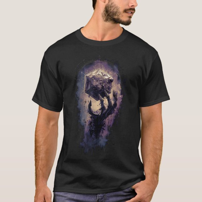 Arcane Magic Skeletal Hand Dark Fantasy T-Shirt (Front)