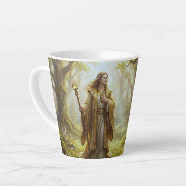  Arcane Wanderer in Enchanted Forest Latte Mug (Left Angle)