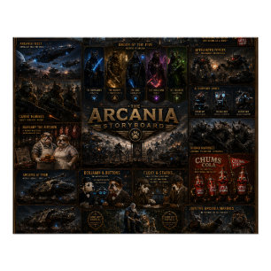 arcania storyboard poster/world of arcane poster