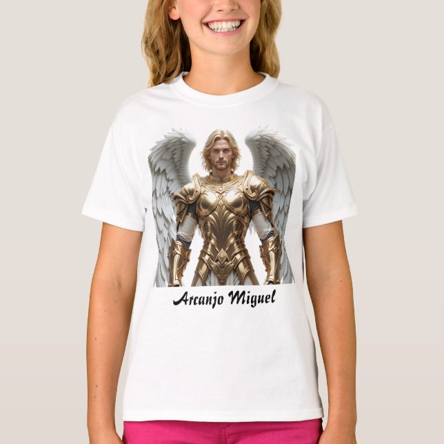 Arcanjo Miguel Fem Juvenil Basic T-Shirt (Front)