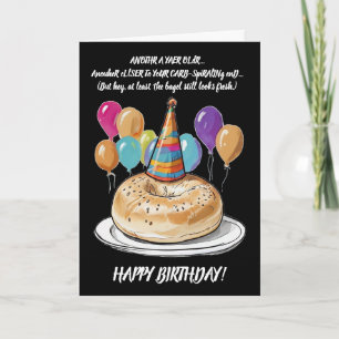 arcastic Bagel Birthday with Balloons Card