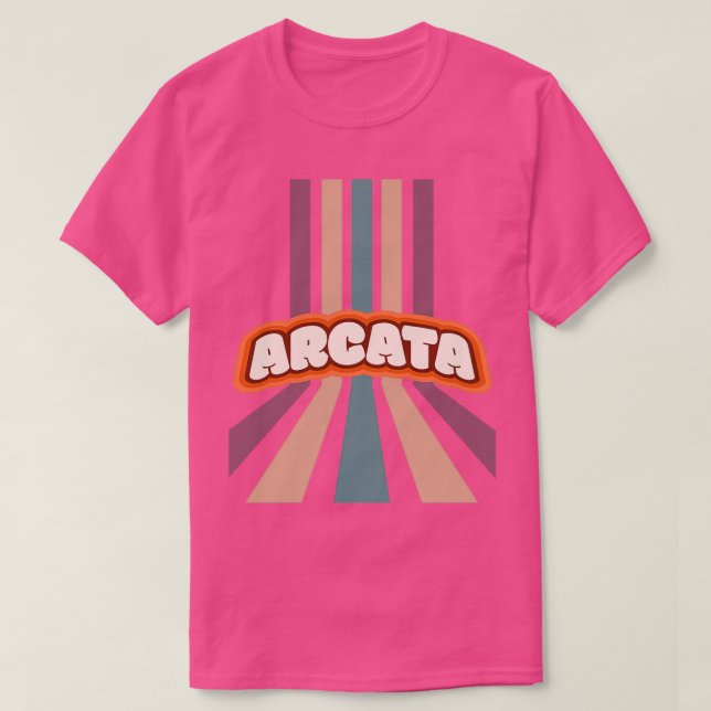 Arcata California Hippie City Cute Colourful Verti T-Shirt (Design Front)