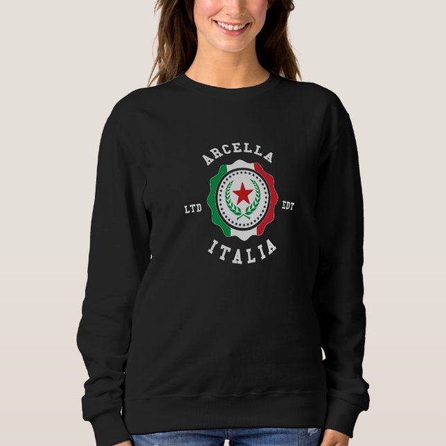 Arcella Italy Flag Badge Vintage   Sweatshirt (Front)