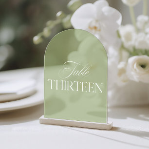 Arch Acrylic Green Wedding Table Thirteen Number Acrylic Invitations