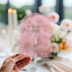 Arch Acrylic Pink Wedding Table Number