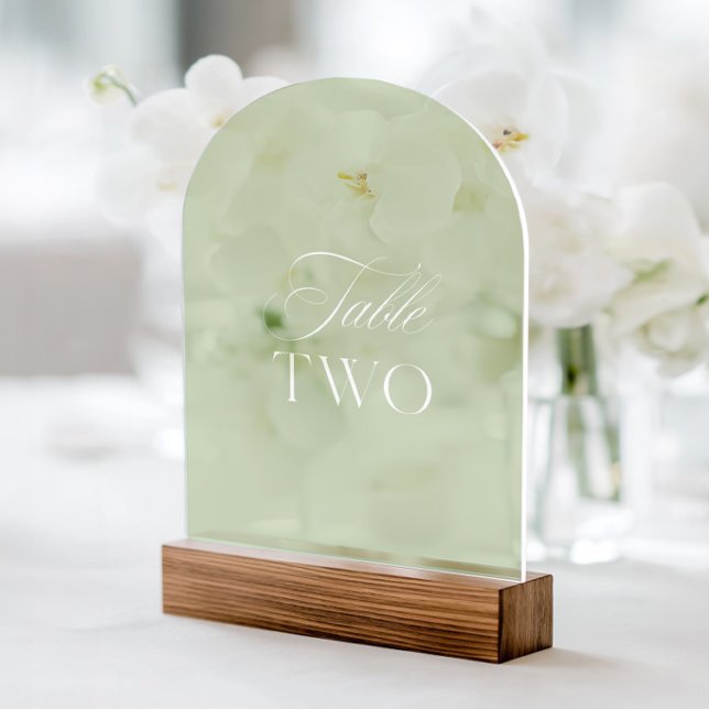 Arch Acrylic Sage Green Wedding Table Two Number Invitations (Arch Acrylic Sage Green Wedding Table Two Number)