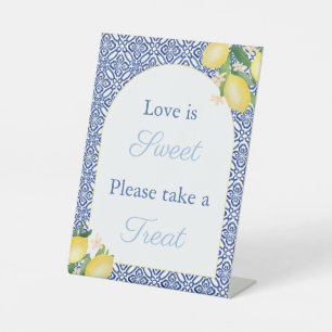 Arch Amalfi Lemons Love Is Sweet Bridal Shower Pedestal Sign