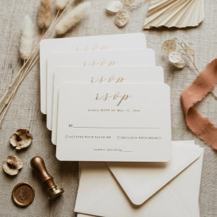 Arch Boho Minimalist Wedding RSVP Card