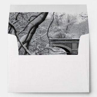 Arch Bridge over Frozen River in Winter Envelope
