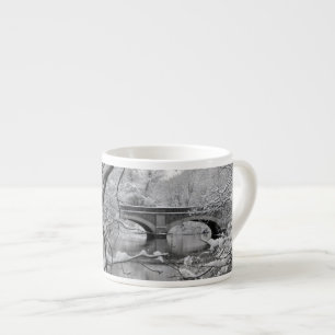 Arch Bridge over Frozen River in Winter Espresso Cup