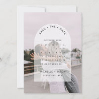 Arch calendar photo Save the Date Invitation