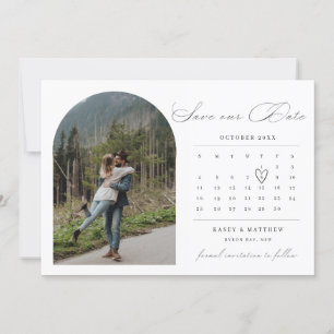 Arch calendar photo Save the Date Invitation
