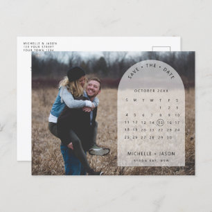 Arch calendar photo Save the Date Invitation Postcard