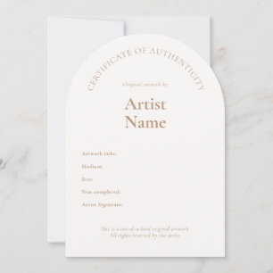 Arch Certificate of Authenticity Art Template